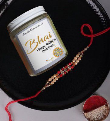 Lily White Wax Scented Candles With Raksha Bandhan Gift Set