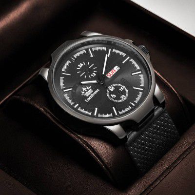 LIMESTONE Mesh Strap Gun Metal Grey Day and Date Black Quartz Analog Watch - For Men LS3347