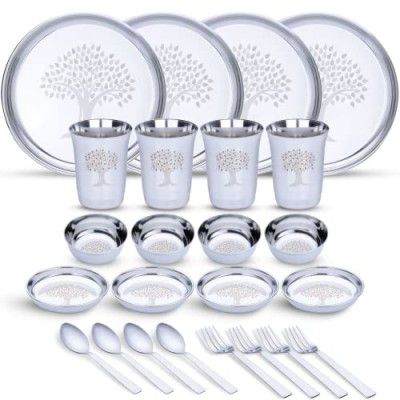 Limetro Stainless Steel Dinner Set (Set of 24- Serves 4)