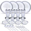 Limetro Stainless Steel Dinner Set (Set of 24- Serves 4)...