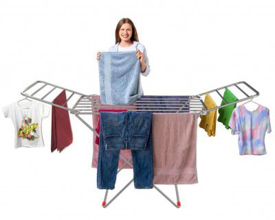 LiMETRO STEEL Jumbo Stand Large Size Stainless Steel Premium Clothes Drying Stand 