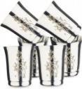 LIMETRO STEEL (Pack of 6) Stainless Serving,Unbreakable Water Drinking Set(G13-6) Glass Set Water/Juice Glass  (350 ml, Steel, Silver)...