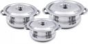 LIMETRO STEEL Stainless Steel 3 Pieces Cookware Set/ Handi Set with Lid Cookware Set (Stainless Steel, 3 - Piece)...