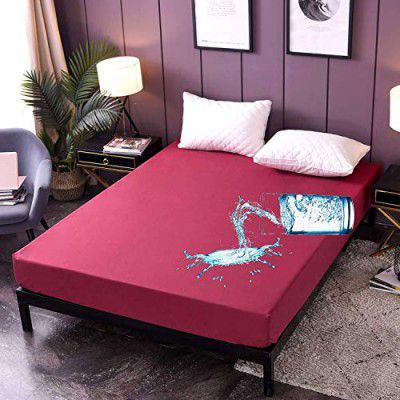 Linenovation 100% Waterproof Mattress Protector- King Size Bed 72 Inch X 78 Inch (6 ft X 6.6 ft)- Maroon