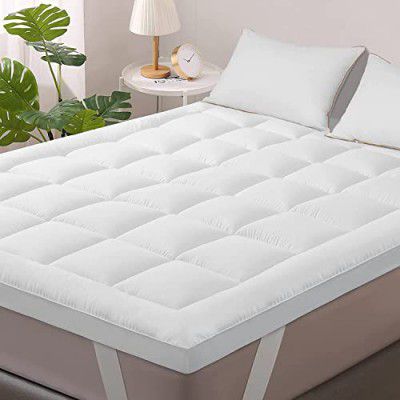 Linenovation 1000GSM Hollow Fibre Mattress Padding/Topper White for Twin Bed-48 Inch X 78 Inch