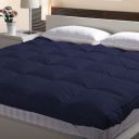 Linenovation Double Bed Finest Imported Microfiber Mattress Padding/Topper-Dark Blue (72X72 Inch)-3000GSM...