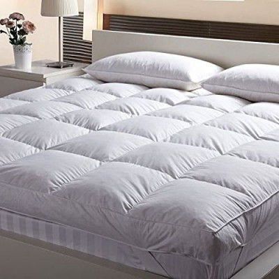 Linenovation Queen Size Bed Finest Imported Microfiber Mattress Padding/Topper-White (60*78In)--3000GSM