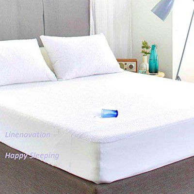 Linenovation Waterproof and Dustproof Single Bed Fitted Mattress Protector for Complete Protection of Your Mattress- White (36 X 78 inches)