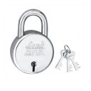 Link® 50mm New Round Lock | Steel Body | Iron Liver | Double Locking | 3 Silver Keys | 1 Padlock | Made in India...