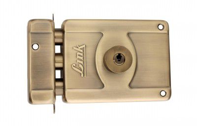 Link Thunderfist Rim Lock for Door, 3 Brass Key