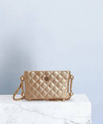 LINO PERROS Gold Women Shoulder Bag - Mini LWSL00392GOLDEN