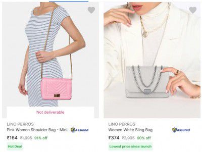 Flipkart : Lino Perros Sling Bags Upto 89% Off
