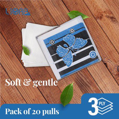 Liora 3 Ply Printed Tissue Paper Napkins - 33x33 cm, Pack of 4