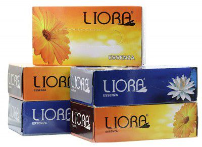 Liora Facial Tissue 100 Pulls 200 Sheets Per Box- Set of 5 (Multicolor)