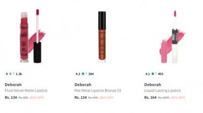 Lipstick upto 85% off starting From Rs.104 