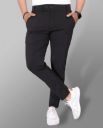 LISHADAY  Men Regular Fit Black Lycra Blend Trousers...