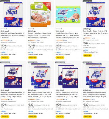 UP TO 59% OFF  - Little Angel Baby Diaper