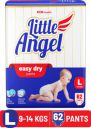 Little Angel Easy Dry Diaper Pants with 12 hrs absorption Large Size, 9-14 Kgs - L  (62 Pieces)...