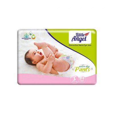 Little Angel Extra Dry Baby Pants Diaper, Small (S) Size, 84 Count