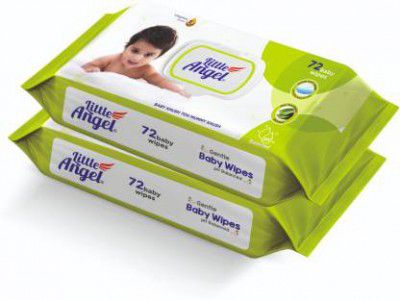 Little Angel Super Soft Baby Wipes with Aloe Vera Extract, Lid pack  (144 Wipes)
