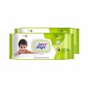 Little Angel Super Soft Cleansing Baby Wipes Lid Pack, 144 Count, Enriched with Aloe vera & Vitamin E, pH balanced, Dermatologically Tested, Pack of 2,72 count/pack...