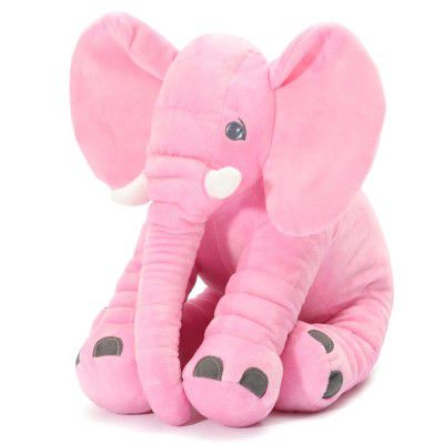 Little Innocents Big Size Fibre Filled Stuffed Animal Elephant Baby Pillow with Ball Soft Toy(Pink, 45cm)