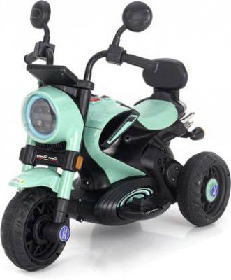 LITTLE RIDES Harley 6V Electric Kids Bike with Rechargeable 6.5 Ah Battery Bike Battery Operated Ride On (Green)