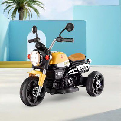 Little Rides R-Field 3 Wheel Bike | Rechargeable Battery Operated Ride-On Bike for Kids | Ages 2 to 4 Years (Yellow)