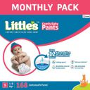 Littles Baby Pants Diapers with Wetness Indicator and 12 Hours Absorption, Small (S), 4 - 8 kg, 168 Count...