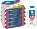 Little's Soft Cleansing Baby Wipes (80 wipes) pack of 5 & Organix Gentle Baby Powder, 400g, White...