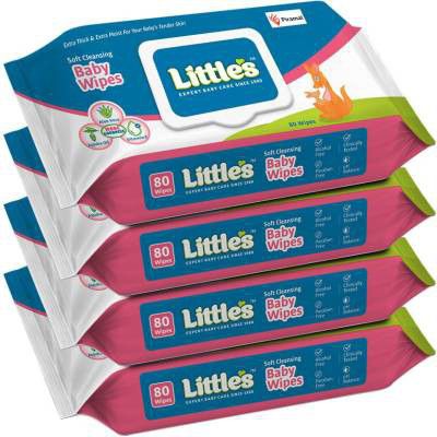Little's Soft Cleansing Baby Wipes with Aloe Vera, Jojoba Oil and Vitamin E, Lid Pack (320 Wipes)