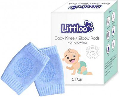 Littloo Baby Knee protector elbow pads Blue Baby Knee Pads (Simple soft Cotton Knee Pad)