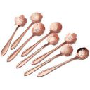 Litvibes Stainless Steel Creative Tableware Flower Dessert Spoon,Coffee Spoon,Sugar Spoon,Mixing Spoon,Tea Spoon,Stirring Spoon,Cake and Ice Cream Spoon,Stir bar Rose Gold Spoons -Set of 6 (Random)...