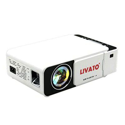 Livato T5 WiFi HD Projector with Built-in YouTube Supports WiFi,HDMI,AV in,USB, Screencast Miracast (4000 lm / 1 Speaker/Wireless/Remote Controller) Portable Projector (White)