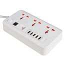 Live Tech Power Charge 2 Inbuilt Timer Plug Power Strip 3 Socket 5usb 5 Way USB 1 USB Qualcomm Extension Cord Surge Protector Board Switch Control with Child Safety Door Protection (White)...