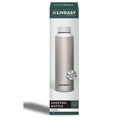 LivEasy Essentials Stainless steel bottle | Lightweight | Environment Friendly | Stylish Bottle Made For Keeping Water & Beverages Hot Or Cold Whole Day (Silver) - 1000 ML