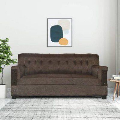 LIVEWELL Premium Quality Jute Fabric 3 Seater Sofa  (Finish Color - Brown, DIY(Do-It-Yourself))
