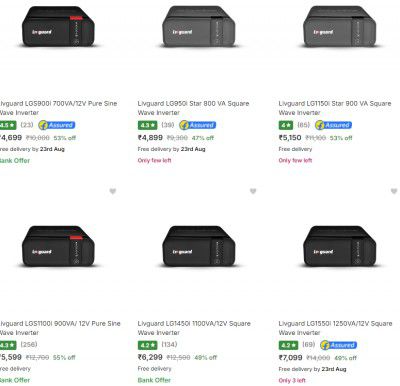 Livguard Inverters Upto 55% Off