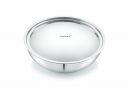 Livmax Tri-ply Stainless Steel Tasla with Stainless Steel Lid 24 cm, Silver...