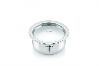 Livmax Tri-ply Stainless Steel Tope with Stainless Steel Lid 16 cm, Silver