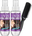 LIVON Hair Serum for Women & Men for Dry and Rough Hair with Hair Brush (2 Items in the set)...