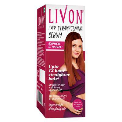 Livon Hair Straightening Serum for Straighter Hair Upto 12 Hours & 5X Less Breakage,With Heat Activated Proteins, 100 ml