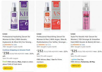 Upto 66% off On Livon Professional Personal care | Starts From Rs.112