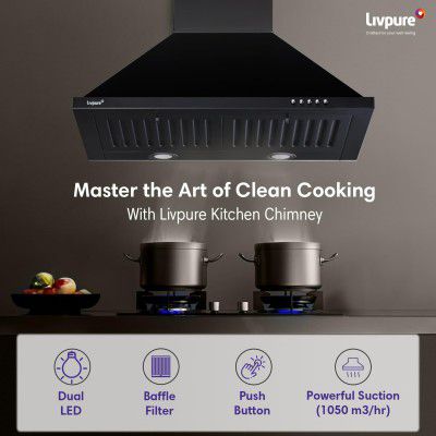 Livpure Alder Neo 60 cm 1050 m3/hr Pyramid Kitchen Chimney
