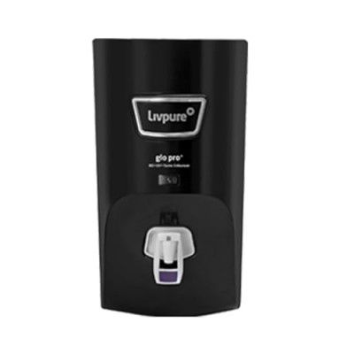 Livpure GLO PRO+ RO+UV | Free Standard Installation | Water Purifier for Home - 7 L Storage |Suitable for Borewell, Tanker, Municipal Water | Black