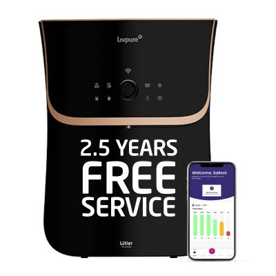 [Extra Rs 5849 OFF] Livpure Lotier Smart Water Purifier, RO+UV+UF+CU+ALK+MIN, WiFi, TDS Display, 10-Stage, 6.5L, 2.5Y No Service Cost