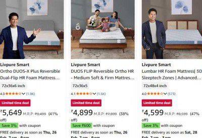 Livpure - Mattresses [ Apply upto ₹1,000 off + Bank Offer Extra ]