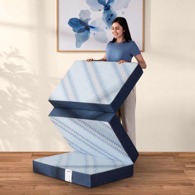 Livpure Smart Tri-Fold Mattress | Foldable Bed | Guest Bed | Travel | Camping | Portable | Single | 72X30X4 Inches