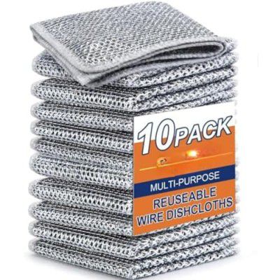 Liznoriz Multipurpose Wire Dishwashing Rags for Wet and Easy Rinsing, Reusable, Wire Cleaning Cloth