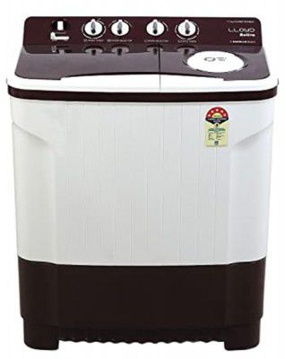 Lloyd 7.5 kg 5 Star Semi Automatic Top Load Washing Machine |1300 RPM | (GLWMS75DDMAC, Dark Maroon and White)